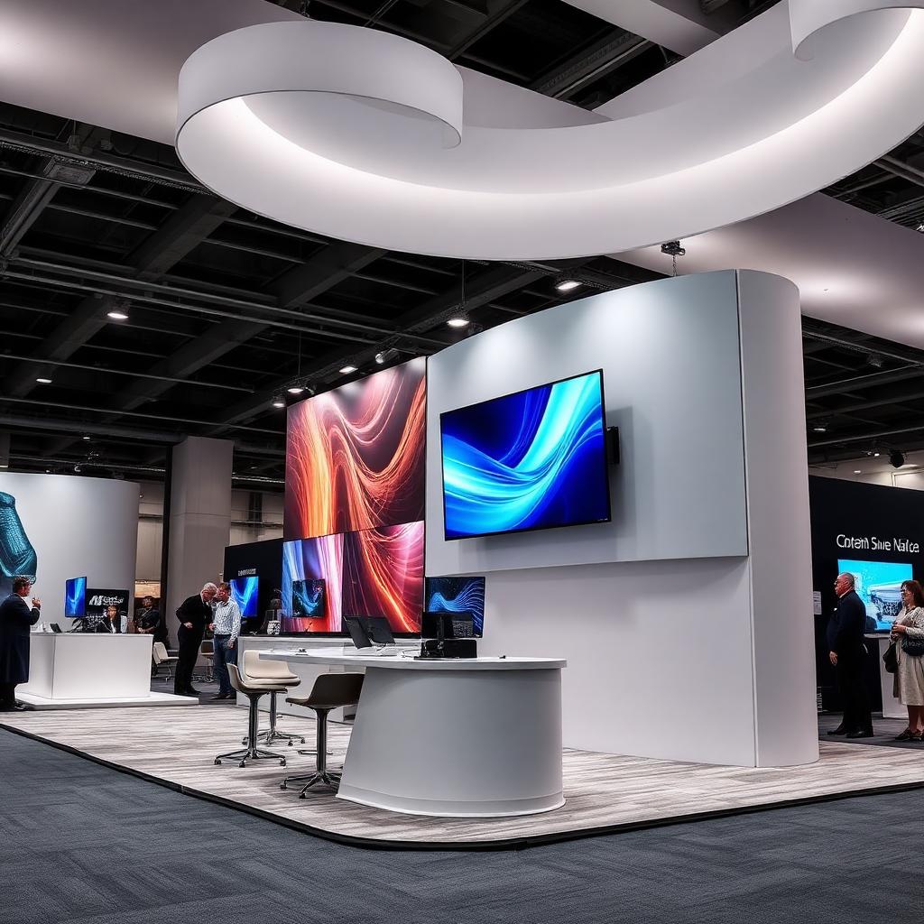10ft curved display with integrated monitor mount