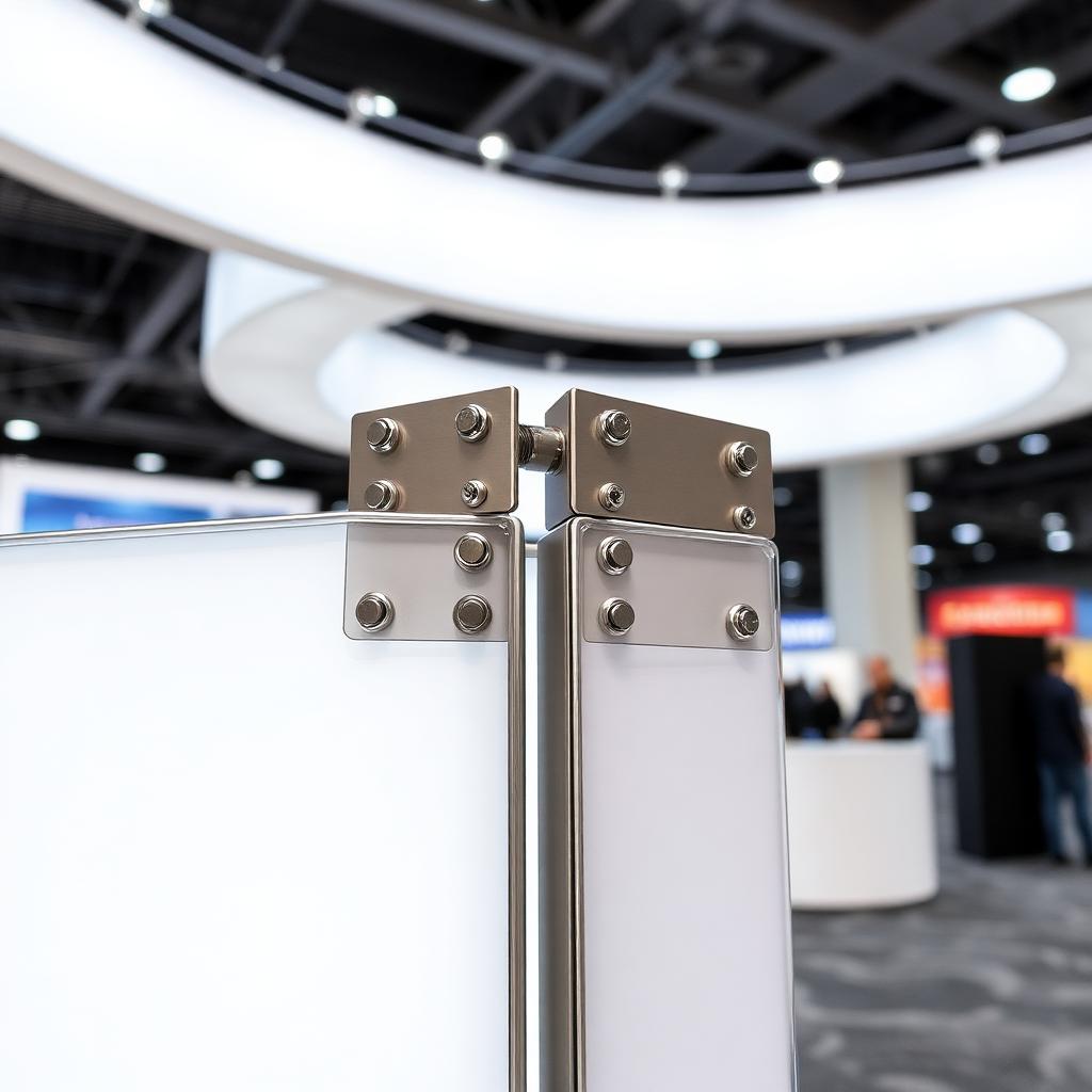Backlit display modular connector joining panels at angle