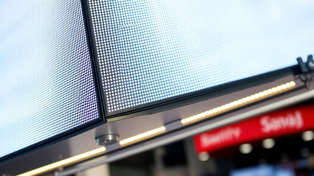 LED lightbox display frame with edge-lit LED panels close-up