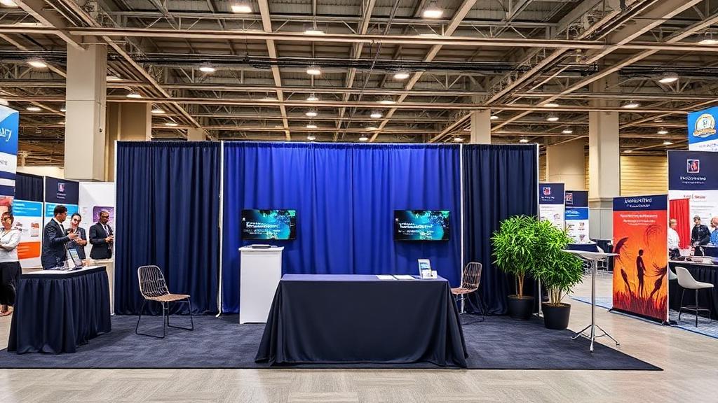 Affordable tabletop trade show display at small booth setup