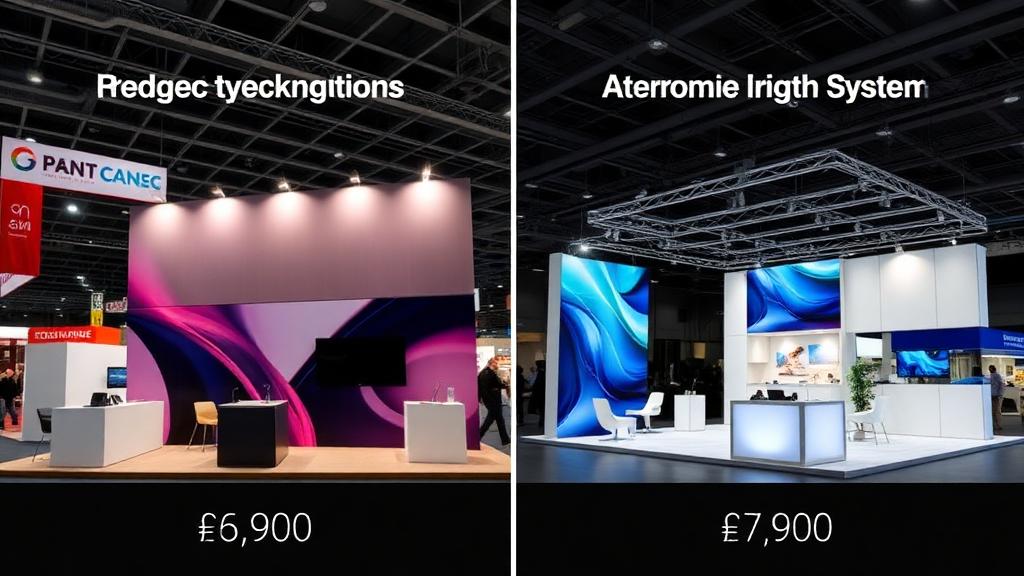 Budget trade show display compared to premium modular exhibition system