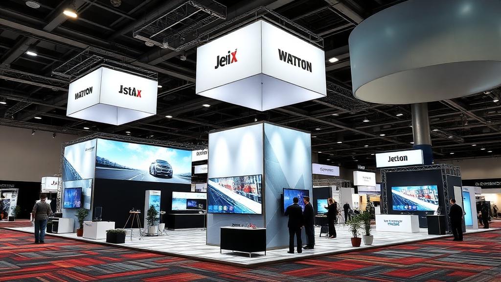 Trade show exhibit systems modular booth setup at convention center
