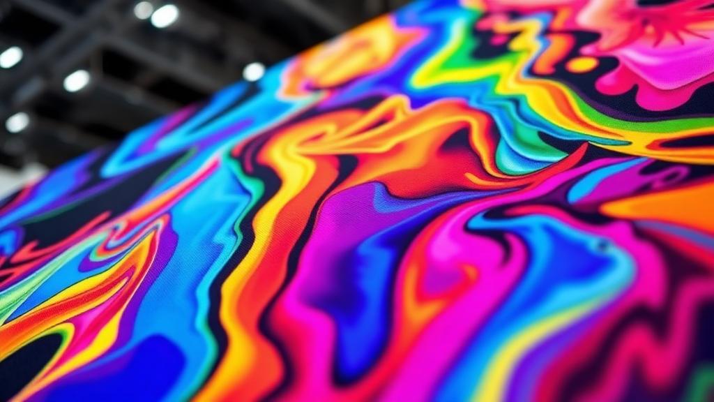 Vibrant dye sublimation printed fabric graphics for trade show display
