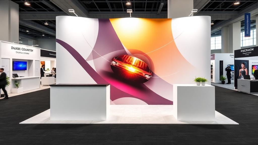 Trade show booth package kit with display wall banner and counter