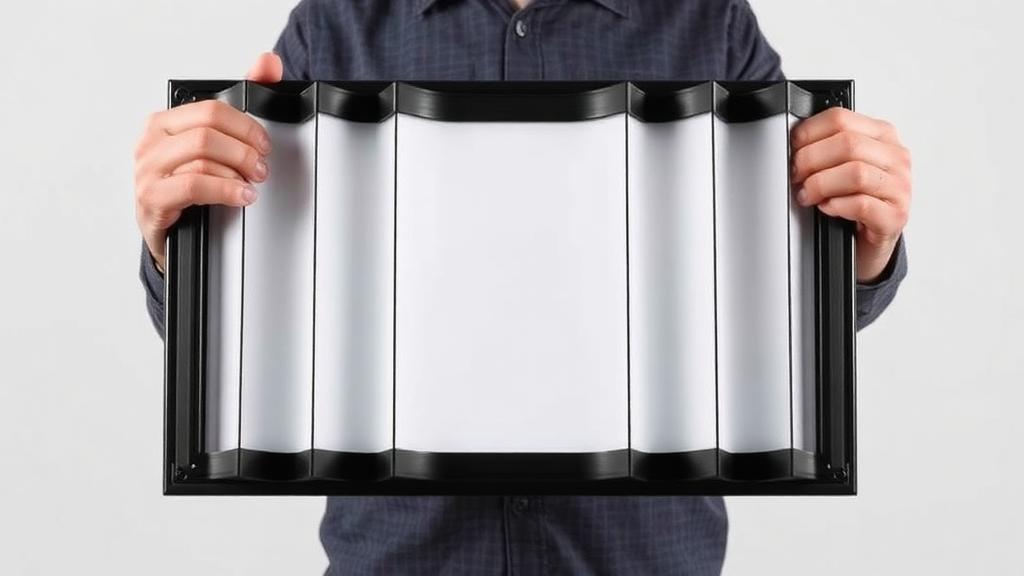 Collapsible pop-up display frame being expanded by one person