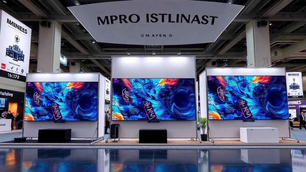 Three trade show display sizes 8ft 10ft and 20ft compared side by side