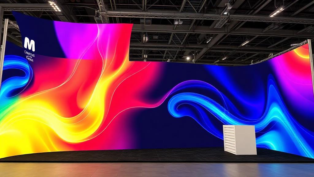 Seamless tension fabric display with vibrant dye sublimation graphics