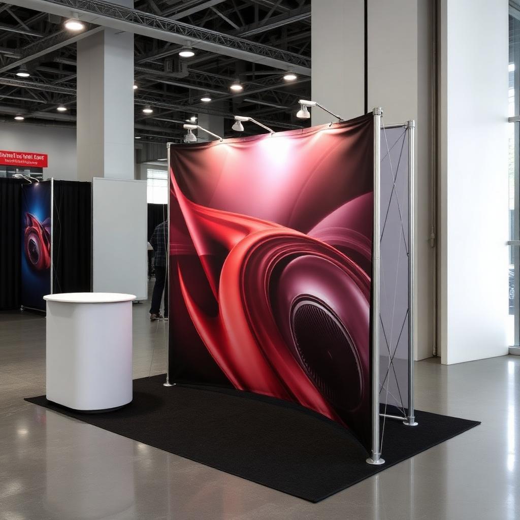 Hop up display with pre-attached tension fabric on collapsible frame
