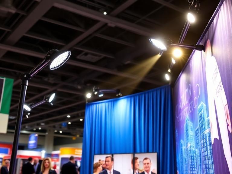 LED arm lights for trade show display booth