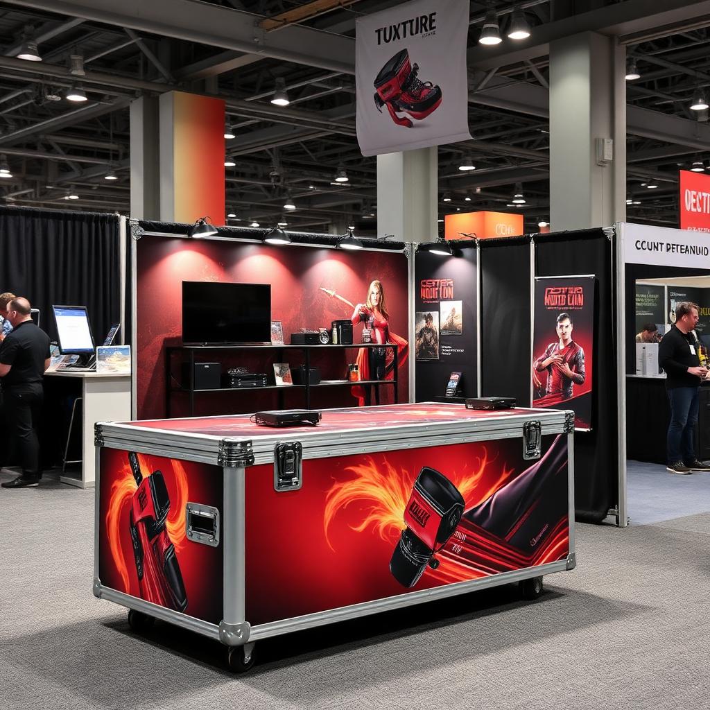 Pop up display carrying case converted into booth counter