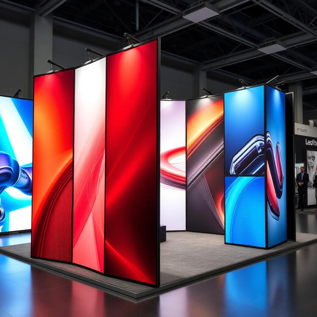 Smart Fit multi panel display system in curved configuration