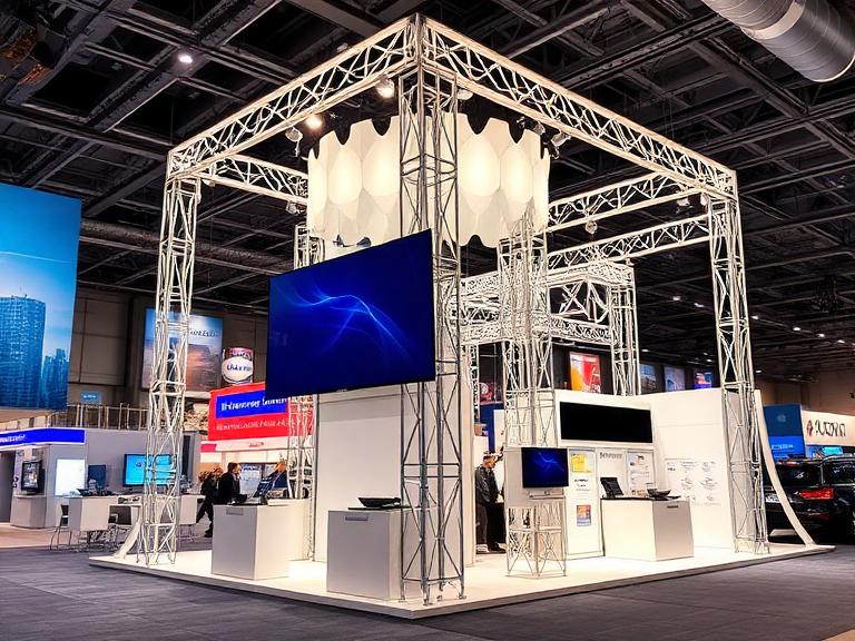 Modular trade show truss tower display system