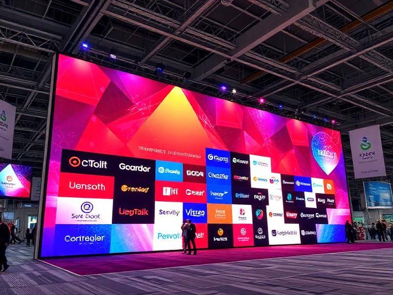 20ft trade show display wall with seamless fabric graphics