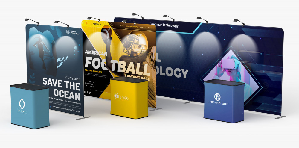Silicone edge graphic detail on SEG display fabric